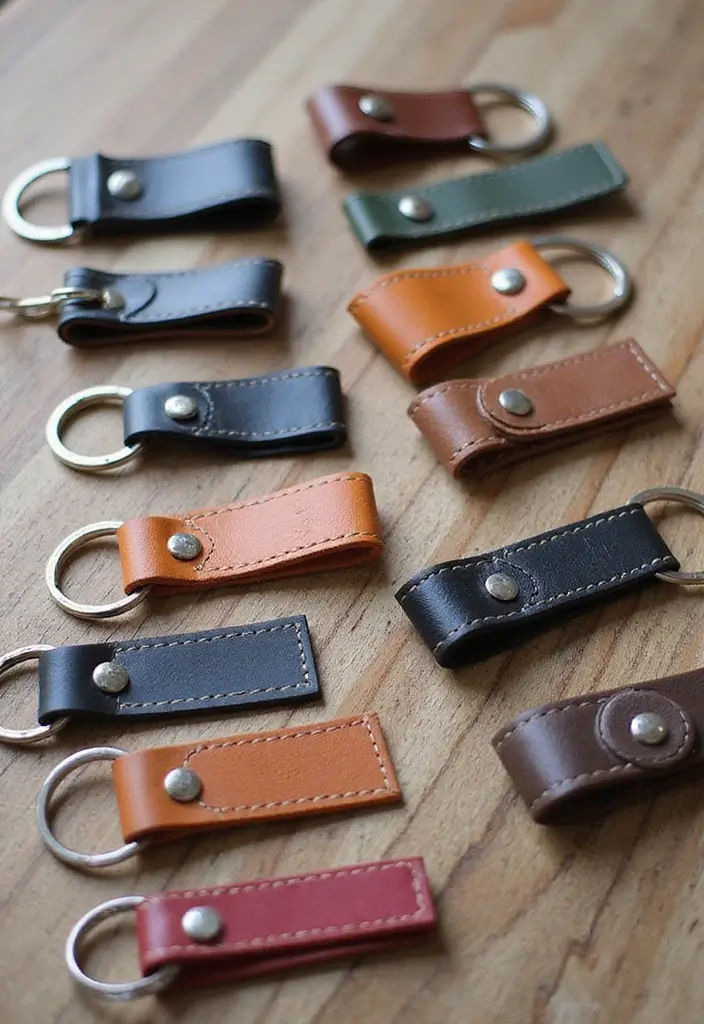 30 DIY Arts and Crafts for Adults: Home Decor Fun Projects to Brighten Your Space - 9. DIY Leather Keychains