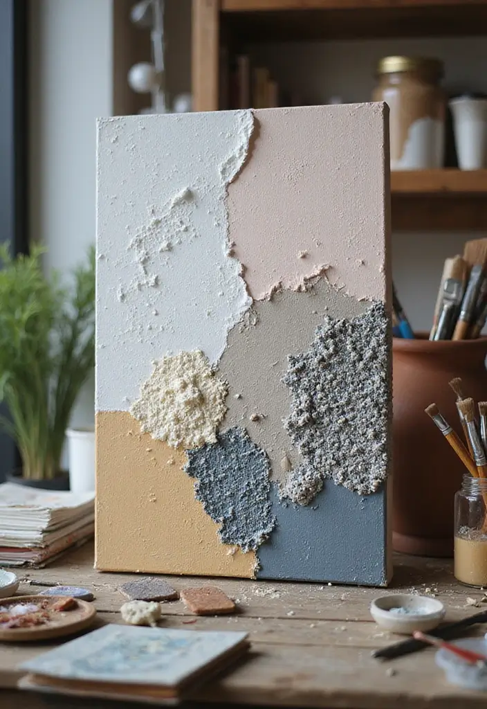 30 DIY Canvas Art Easy Wall Decor You Can Paint at Home - 10. Textured Canvas