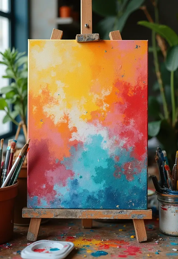 30 DIY Canvas Art Easy Wall Decor You Can Paint at Home - 15. Upcycled Canvas Art