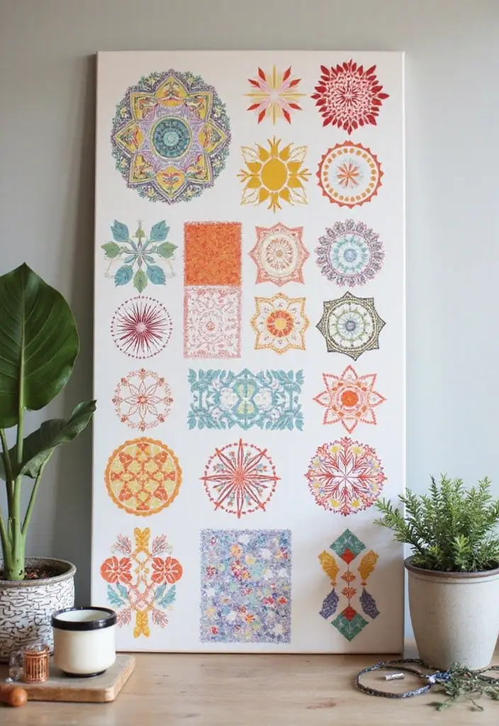 30 DIY Canvas Art Easy Wall Decor You Can Paint at Home - 20. Layered Washi Tape Art