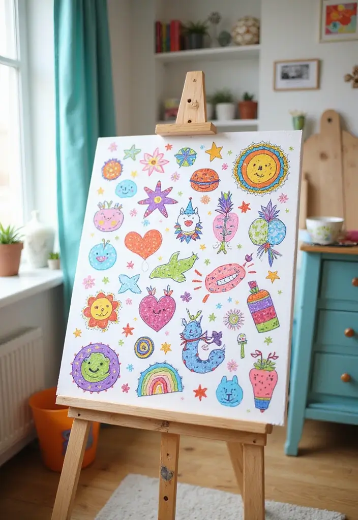 30 DIY Canvas Art Easy Wall Decor You Can Paint at Home - 21. Doodle Art