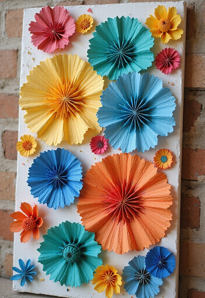 30 DIY Canvas Art Easy Wall Decor You Can Paint at Home - 23. Colorful Paper Mache