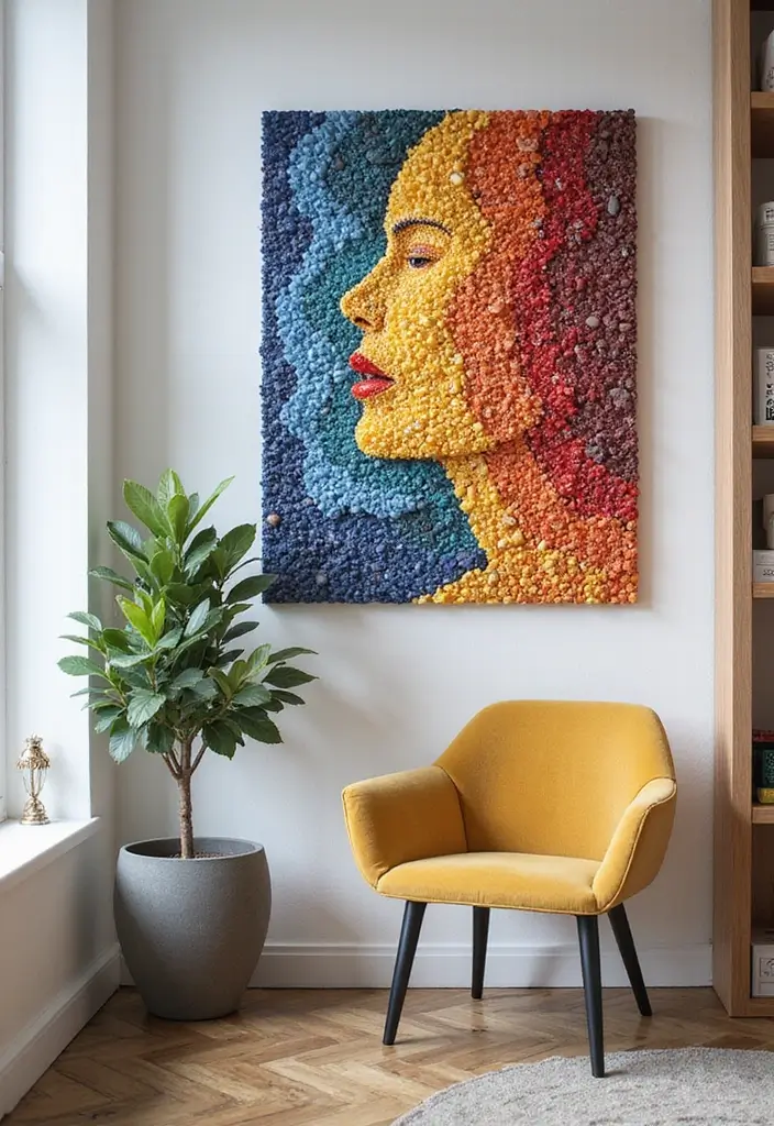 30 DIY Canvas Art Easy Wall Decor You Can Paint at Home - 28. Modern Mosaic