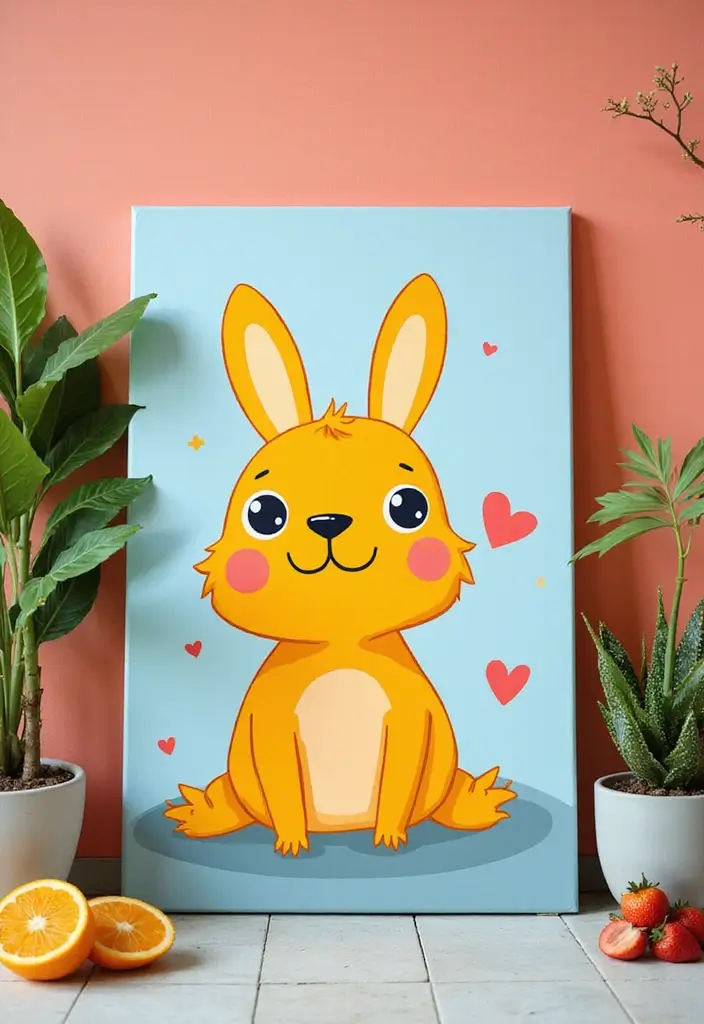 30 DIY Canvas Art Easy Wall Decor You Can Paint at Home - 8. Whimsical Animal Art