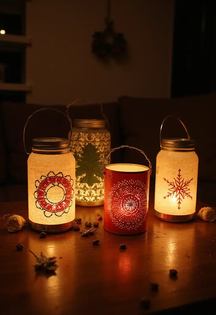 30 DIY Christmas Decorations for Home Decor Full of Holiday Spirit - 19. Upcycled Tin Can Lanterns