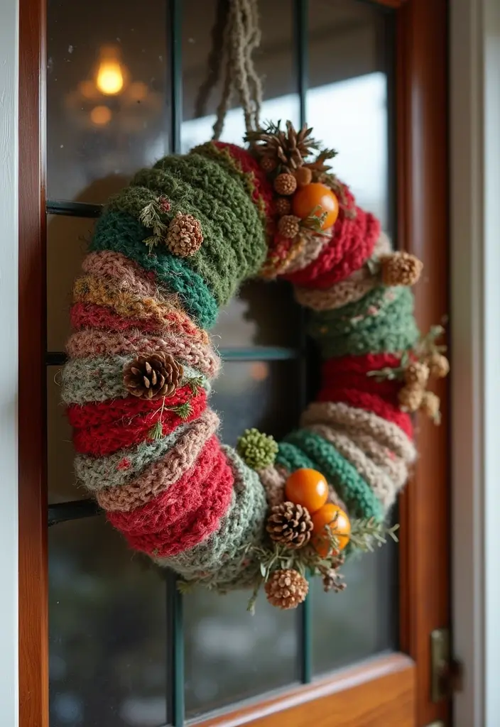 30 DIY Christmas Decorations for Home Decor Full of Holiday Spirit - 3. Upcycled Christmas Sweater Wreath