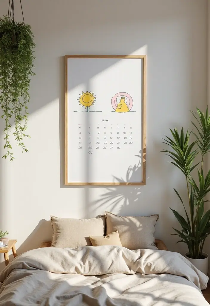 30 DIY Home Decor Easy Bedroom Craft Ideas for a Cozy Vibe - 15. Personalized Wall Calendar