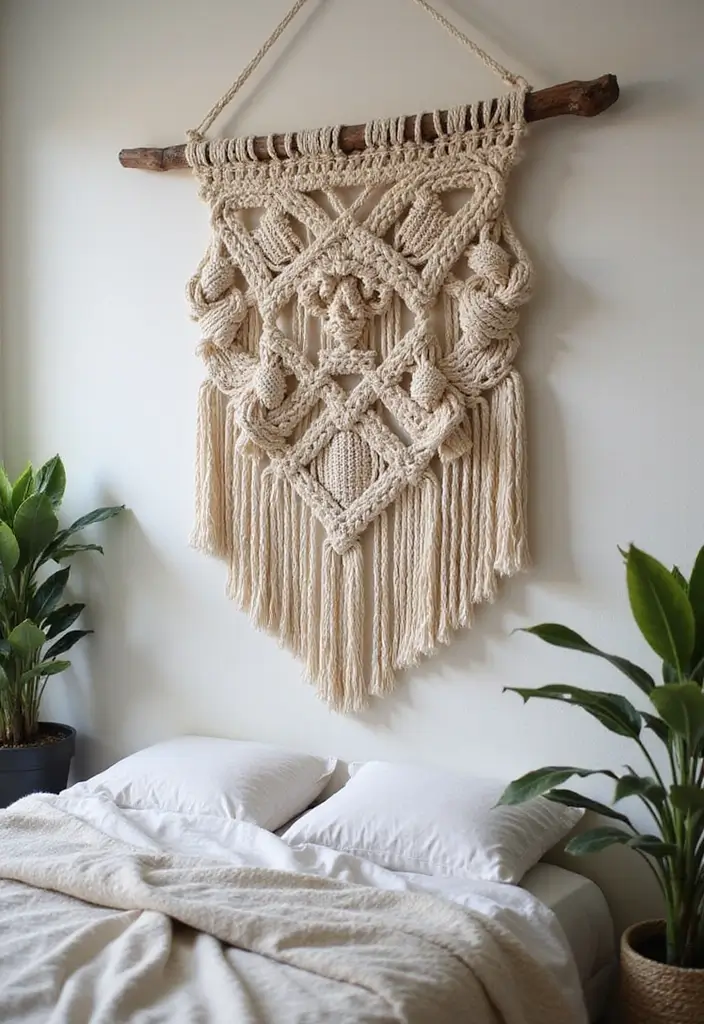30 DIY Home Decor Easy Bedroom Craft Ideas for a Cozy Vibe - 2. Cozy Macramé Wall Hanging