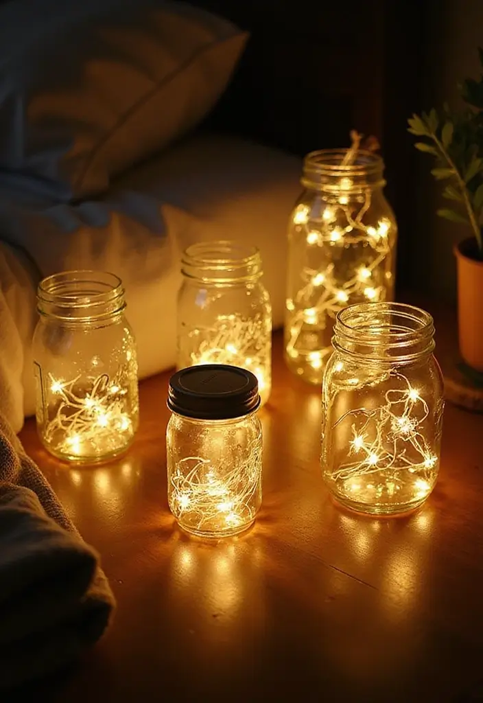 30 DIY Home Decor Easy Bedroom Craft Ideas for a Cozy Vibe - 20. DIY Night Light with Jars