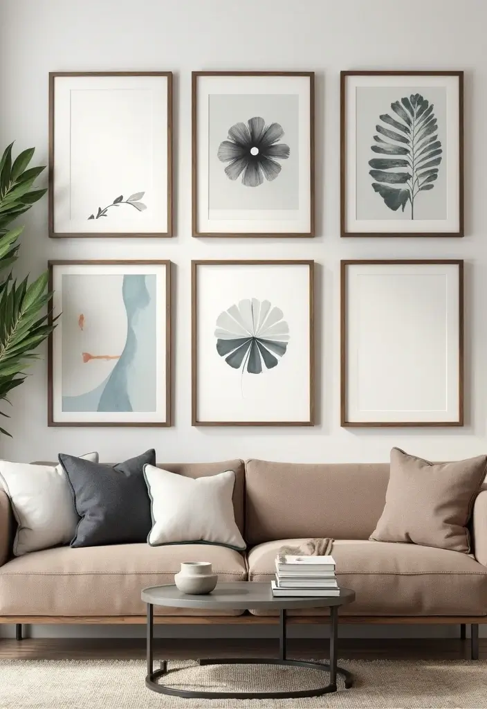 30 DIY Living Room Decor on a Budget That Looks High-End - 11. Custom Framed Prints