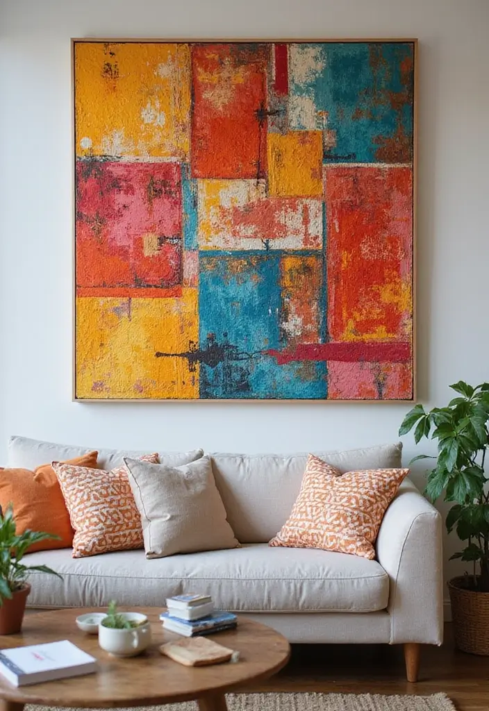 30 DIY Living Room Decor on a Budget That Looks High-End - 23. DIY Fabric Wall Art