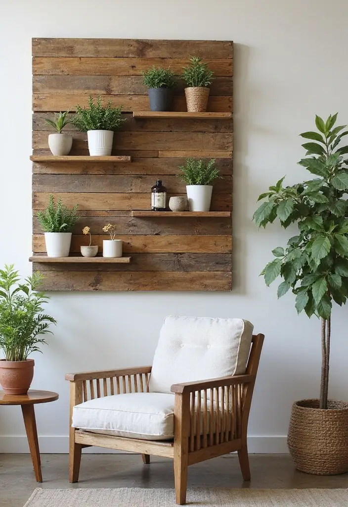 30 DIY Living Room Wall Decor Ideas to Refresh Your Home - 10. Wooden Pallet Wall Decor