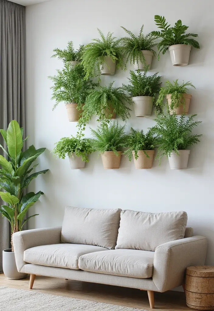 30 DIY Living Room Wall Decor Ideas to Refresh Your Home - 15. Wall-mounted Planters