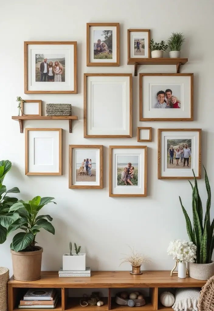 30 DIY Living Room Wall Decor Ideas to Refresh Your Home - 2. Gallery Wall of Family Photos