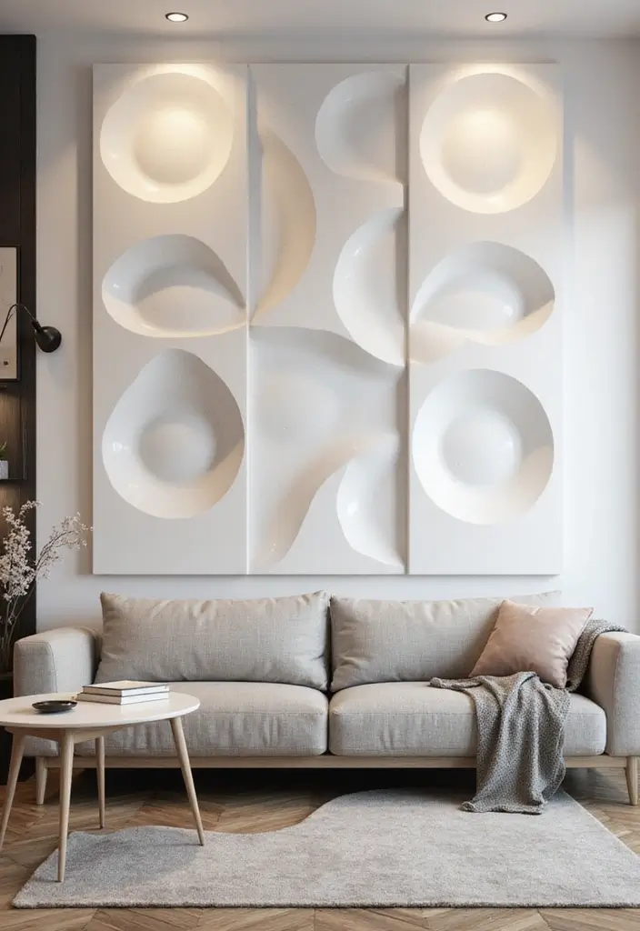 30 DIY Living Room Wall Decor Ideas to Refresh Your Home - 22. 3D Wall Panels