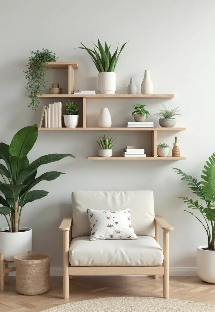 30 DIY Living Room Wall Decor Ideas to Refresh Your Home - 5. DIY Floating Shelves
