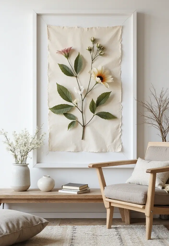 30 DIY Living Room Wall Decor Ideas to Refresh Your Home - 8. Nature-Inspired Wall Art