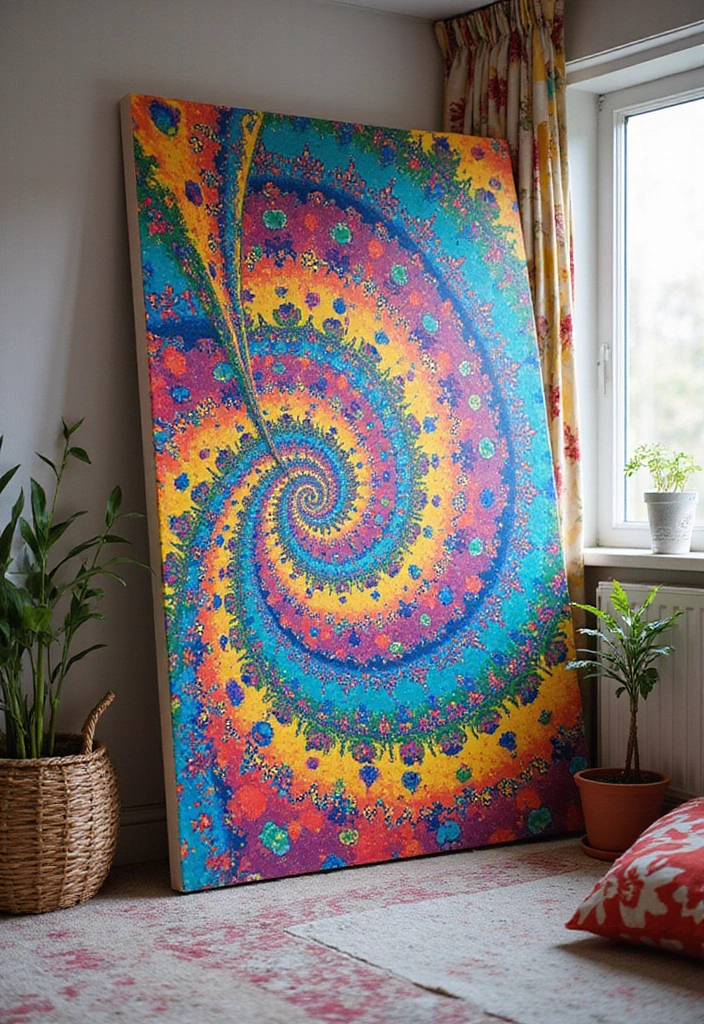 30 DIY Painting Canvas Easy Wall Decor That Looks Professional - 30. Kaleidoscope Art