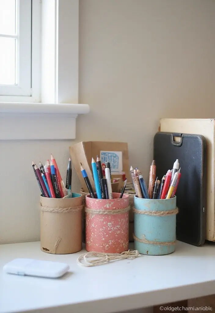 30 DIY Study Table Decor Ideas Craft Rooms That Spark Creativity - 23. DIY Art Supply Caddy