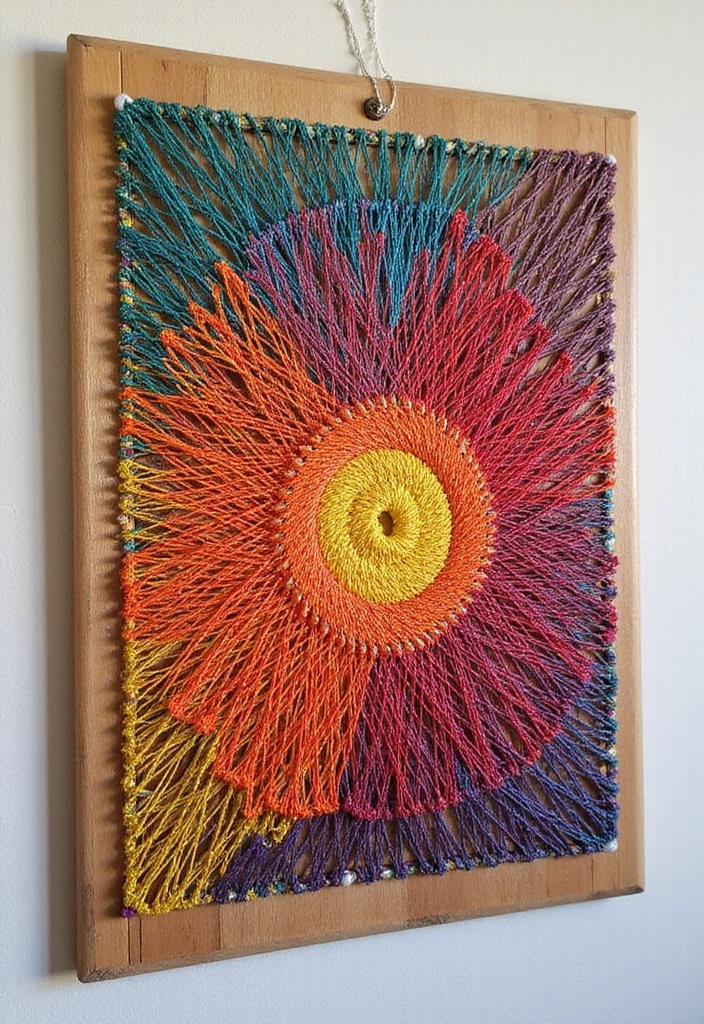 30 Easy DIY Home Decor Cheap Homemade Wall Art Craft Ideas That Inspire - 15. String Art Wall Decor