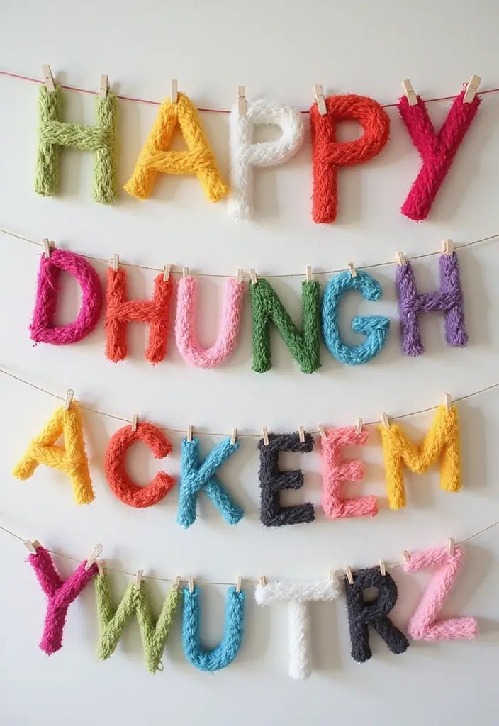 30 Easy DIY Home Decor Cheap Homemade Wall Art Craft Ideas That Inspire - 16. Yarn-Wrapped Letters