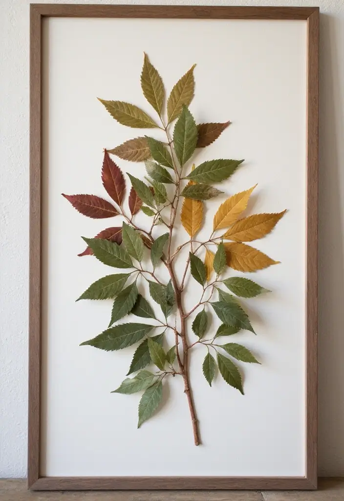 30 Easy DIY Home Decor Cheap Homemade Wall Art Craft Ideas That Inspire - 18. Botanical Wall Art with Pressed Leaves
