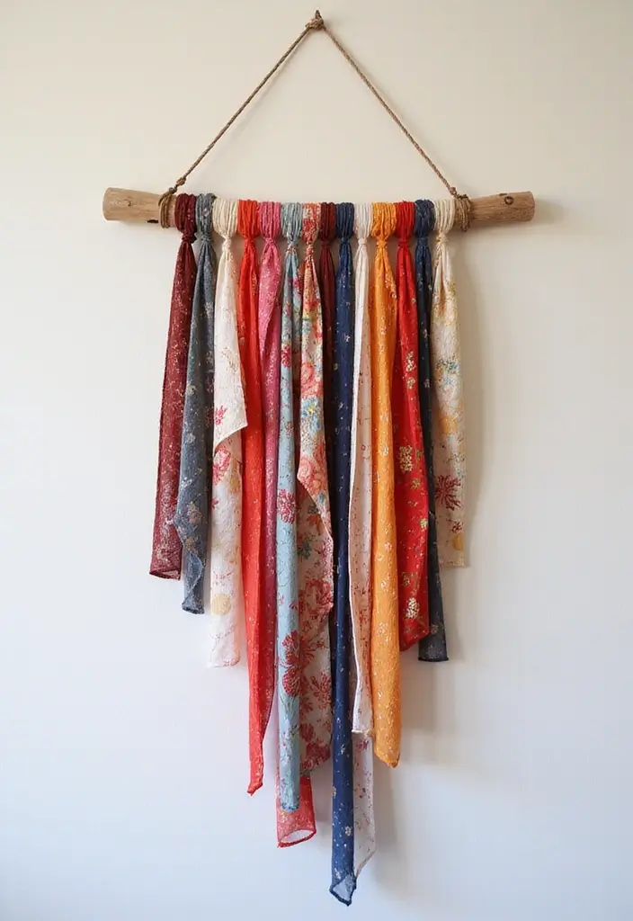 30 Easy DIY Home Decor Cheap Homemade Wall Art Craft Ideas That Inspire - 19. Upcycled Fabric Wall Hanging