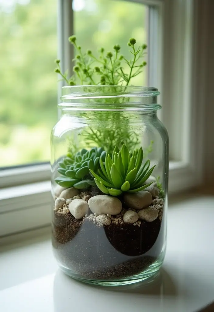 30 Easy DIY Home Decor Cheap Homemade Wall Art Craft Ideas That Inspire - 25. Glass Jar Terrariums