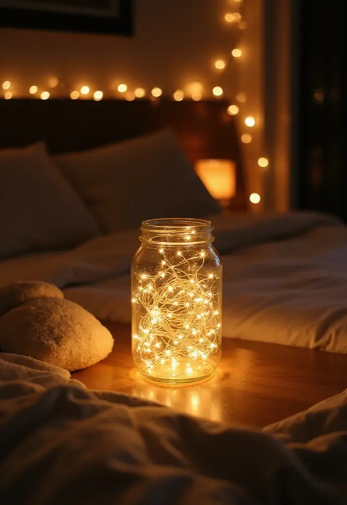 30 Easy DIY Room Decor for Teens That Feel Aesthetic and Cool - 10. String Lights in a Jar