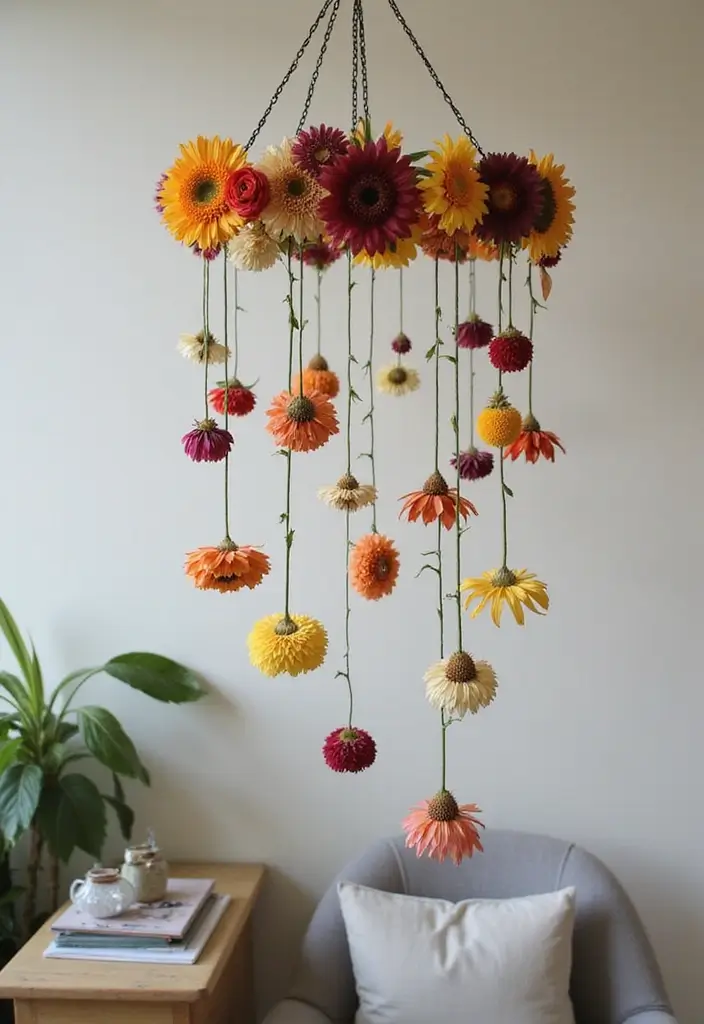 30 Easy DIY Room Decor for Teens That Feel Aesthetic and Cool - 24. Dried Flower Mobile
