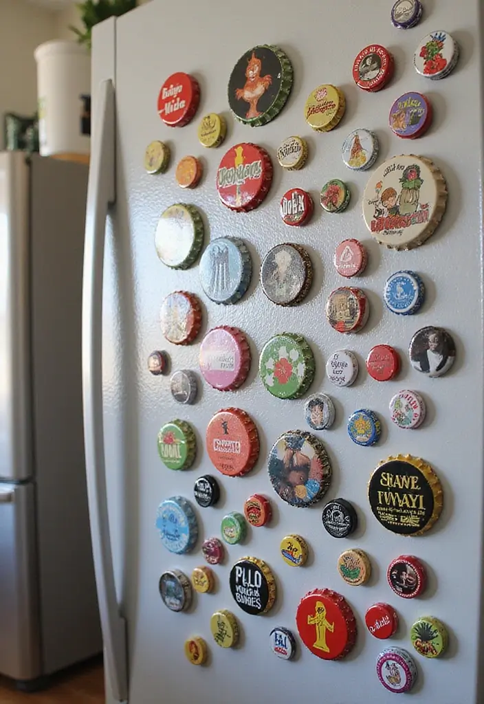 30 Easy DIY Room Decor for Teens That Feel Aesthetic and Cool - 27. DIY Bottle Cap Magnets