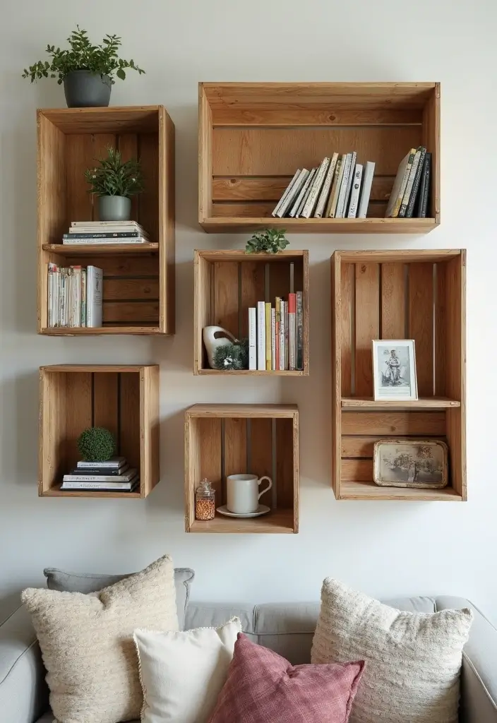 30 Easy DIY Room Decor for Teens That Feel Aesthetic and Cool - 29. Upcycled Crate Storage