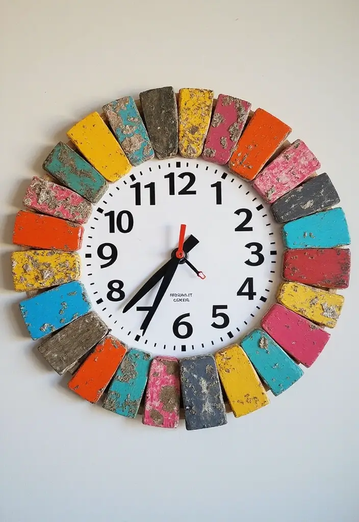30 Easy DIY Room Decor for Teens That Feel Aesthetic and Cool - 30. DIY Colorful Wall Clock