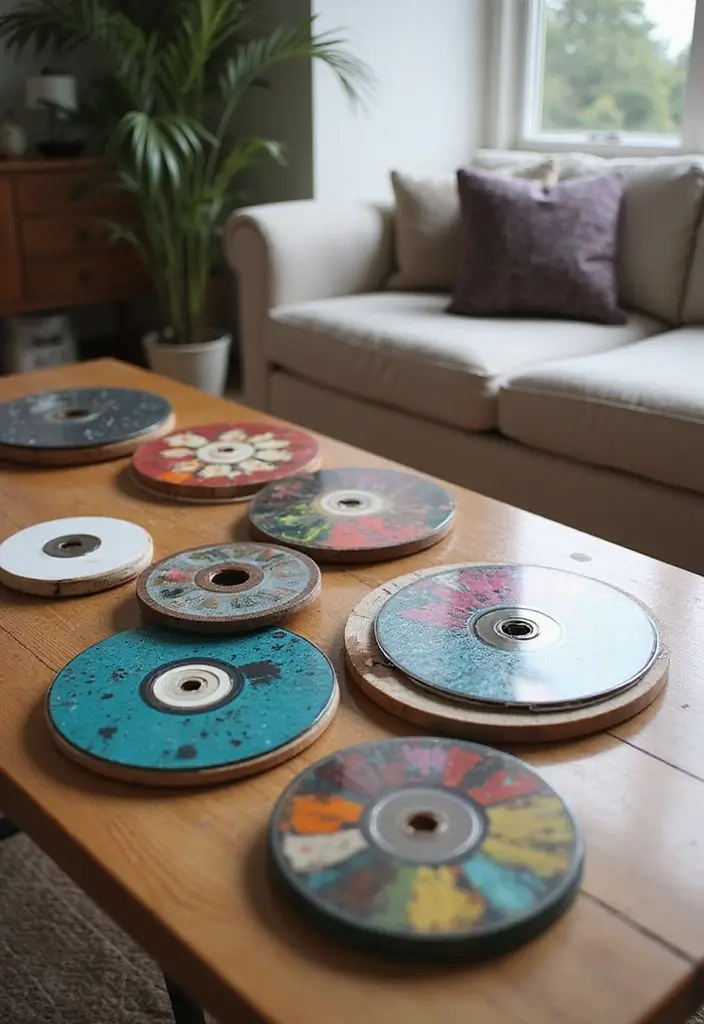 30 Easy DIY Room Decor for Teens That Feel Aesthetic and Cool - 9. Upcycled CD Coasters