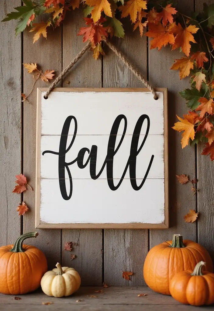30 Fall Decor Ideas for the Home DIY Projects That Feel Cozy - 11. DIY Fall Sign