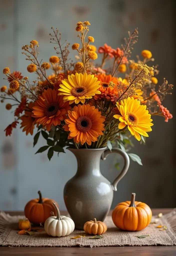 30 Fall Decor Ideas for the Home DIY Projects That Feel Cozy - 26. Autumn Flower Arrangements