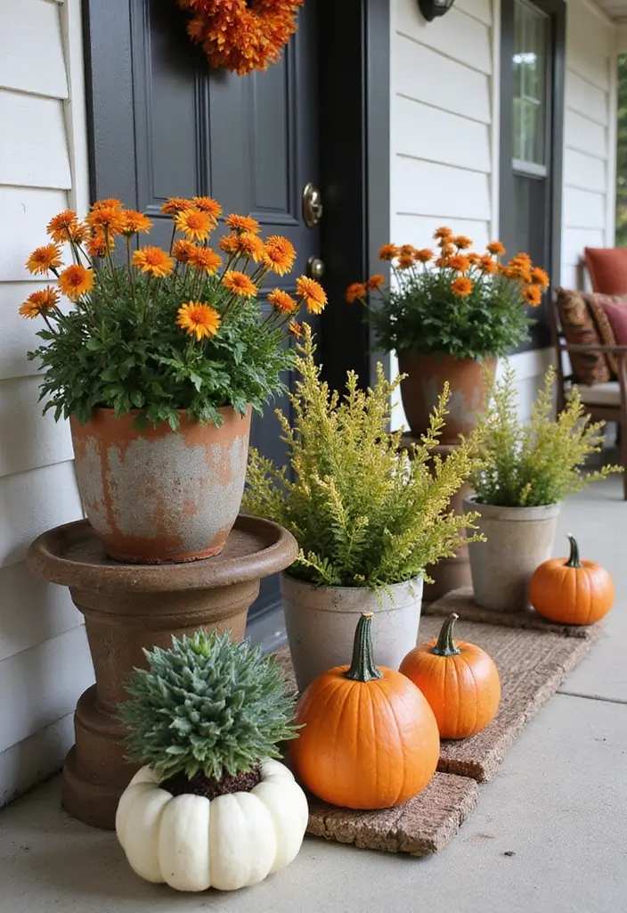 30 Fall Decor Ideas for the Home DIY Projects That Feel Cozy - 28. Fall Themed Potted Plants