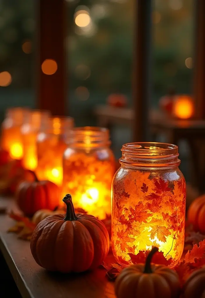 30 Fall Decor Ideas for the Home DIY Projects That Feel Cozy - 3. Mason Jar Lanterns