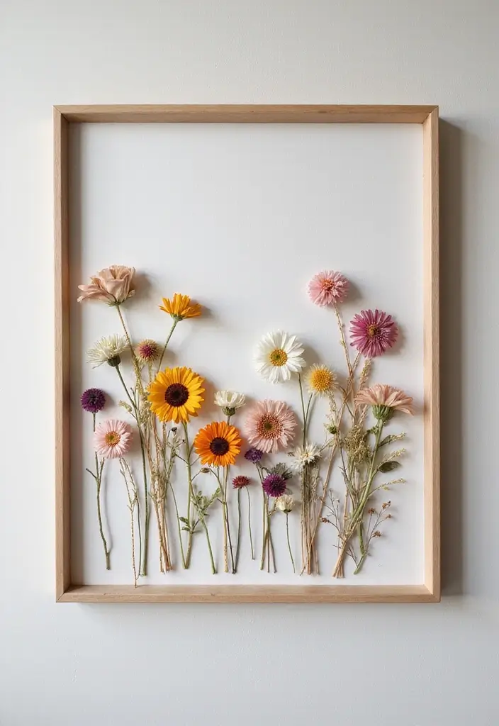 30 Room Decor Bedroom DIY Wall Art Ideas That Transform Your Space - 14. Dried Flower Wall Art
