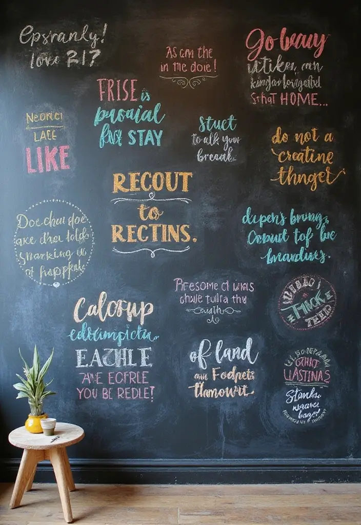 30 Room Decor Bedroom DIY Wall Art Ideas That Transform Your Space - 23. Chalkboard Wall Art