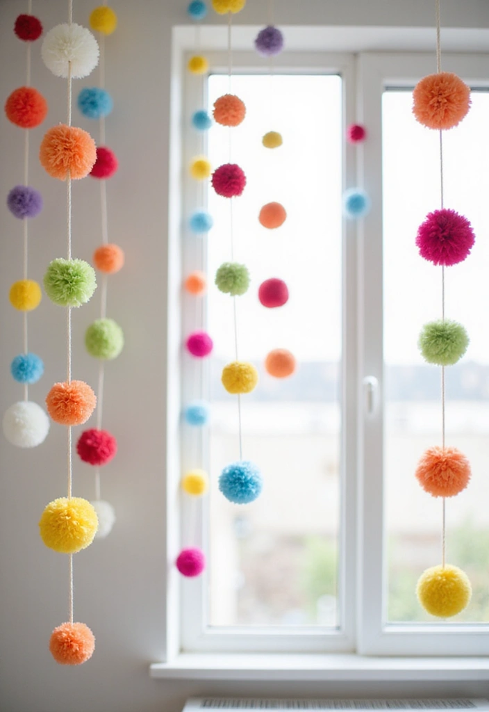 30 Room Decor DIY Aesthetic Room Decor DIY Looks for Every Mood - 18. DIY Pom-Pom Garland