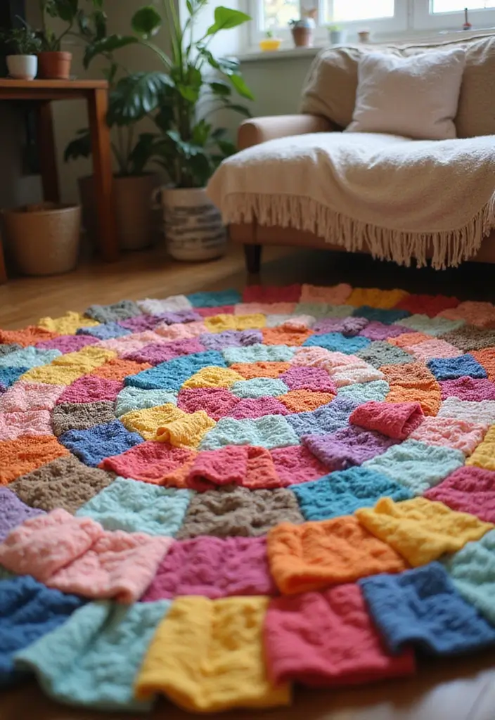 30 Room Decor Ideas DIY for Teens Crafts That Are Trendy and Fun - 27. DIY Colorful Rug