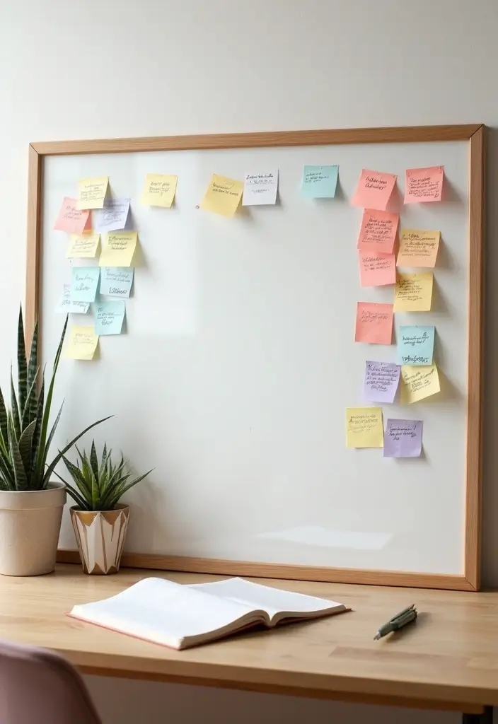 30 Study Table DIY Decor Desk Ideas to Boost Motivation - 10. Reusable Whiteboard