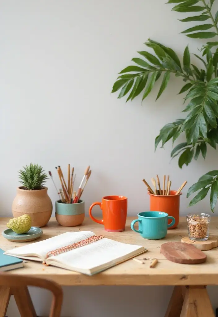 30 Study Table DIY Decor Desk Ideas to Boost Motivation - 18. Eco-Friendly Desk Accessories