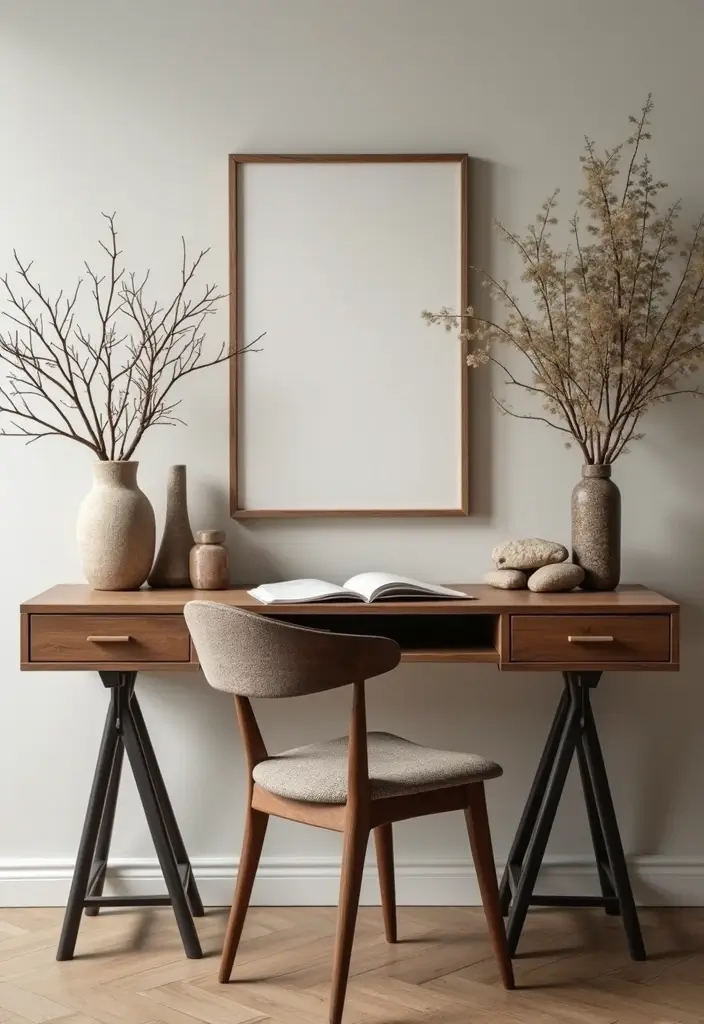 30 Study Table DIY Decor Desk Ideas to Boost Motivation - 27. Nature-Inspired Decor