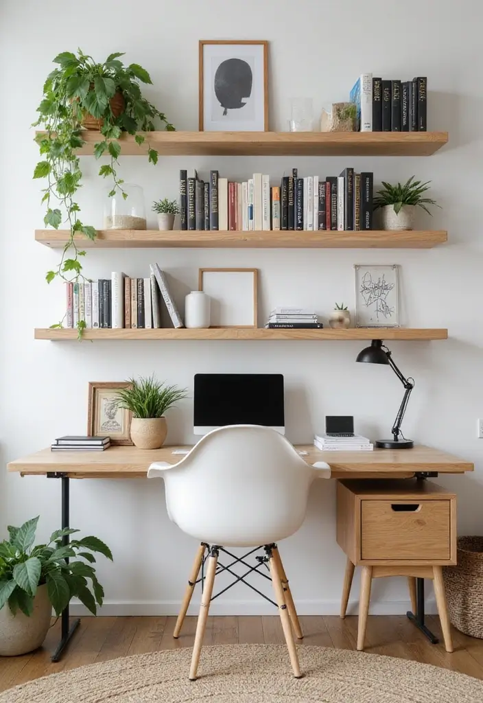 30 Study Table DIY Decor Desk Ideas to Boost Motivation - 4. Floating Shelves