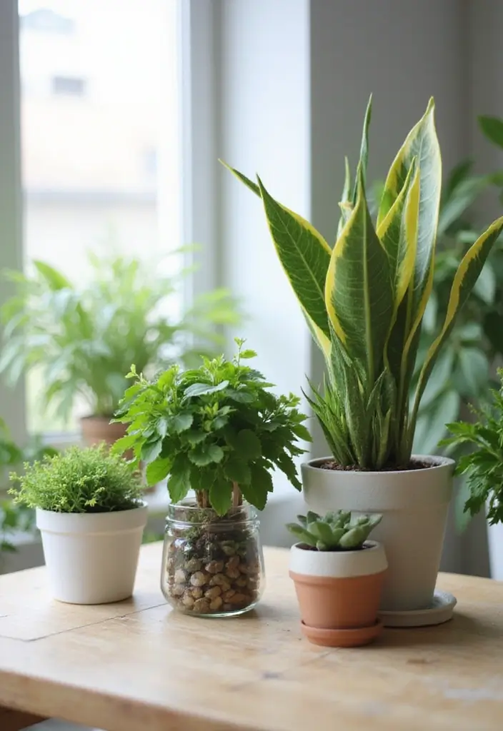 30 Study Table DIY Decor Desk Ideas to Boost Motivation - 5. Desk Plant Corner