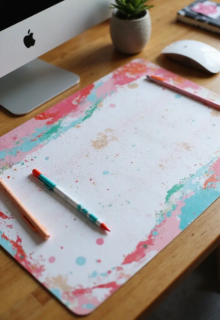30 Study Table DIY Decor Desk Ideas to Boost Motivation - 6. Customized Desk Mat
