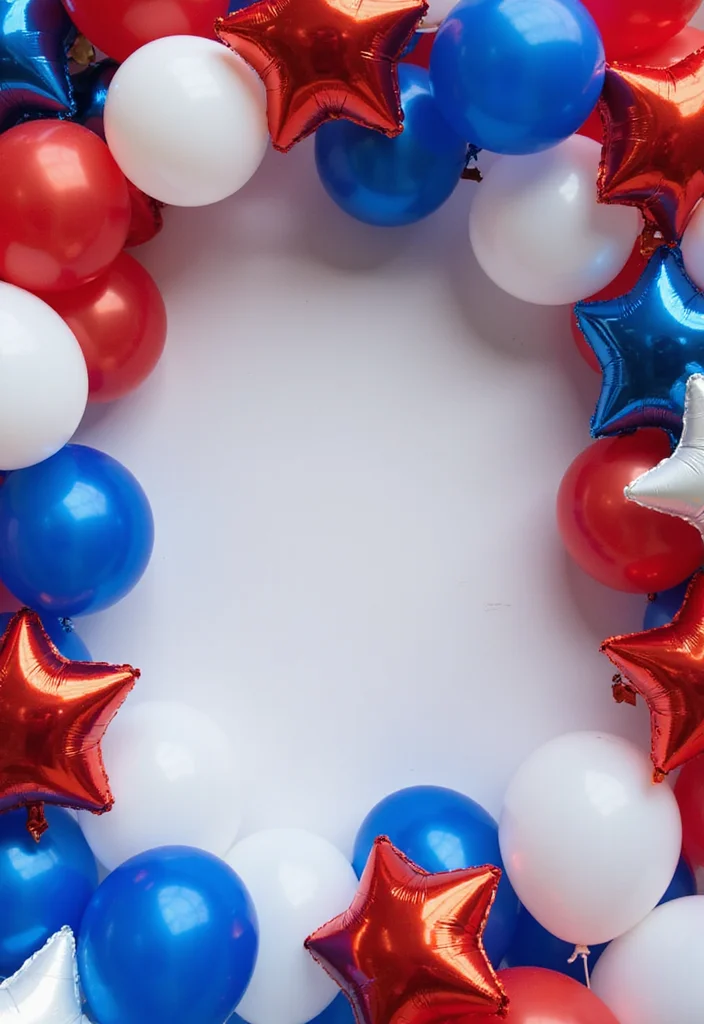 4th of July DIY Decor: A Patriotic Guide with 19 Festive Styling Inspirations - 4. Red, White, and Blue Balloon Garland