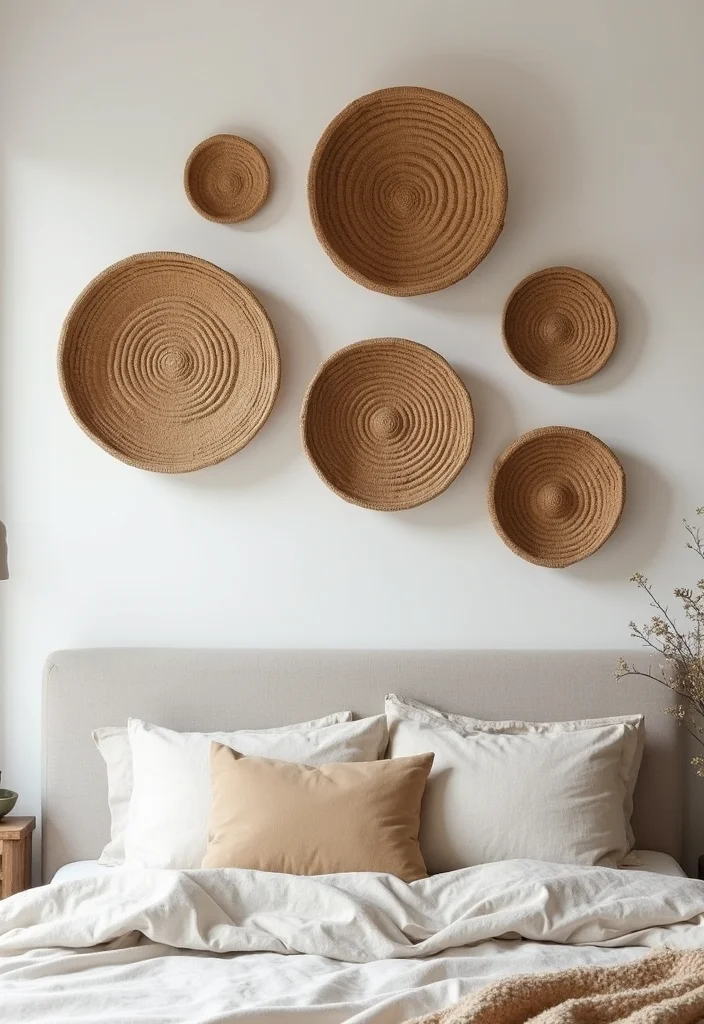 Aesthetic Wall Decor Bedroom DIY: A Minimalist Guide with 18 Elegant Inspirations - 12. Woven Wall Baskets